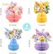 Easter Party Decorations – Paper Honeycomb Vase with Bouquet Print & Glitter Edge, Bunny & Egg Easter Table Centerpiece for Home, Office, Party Decor